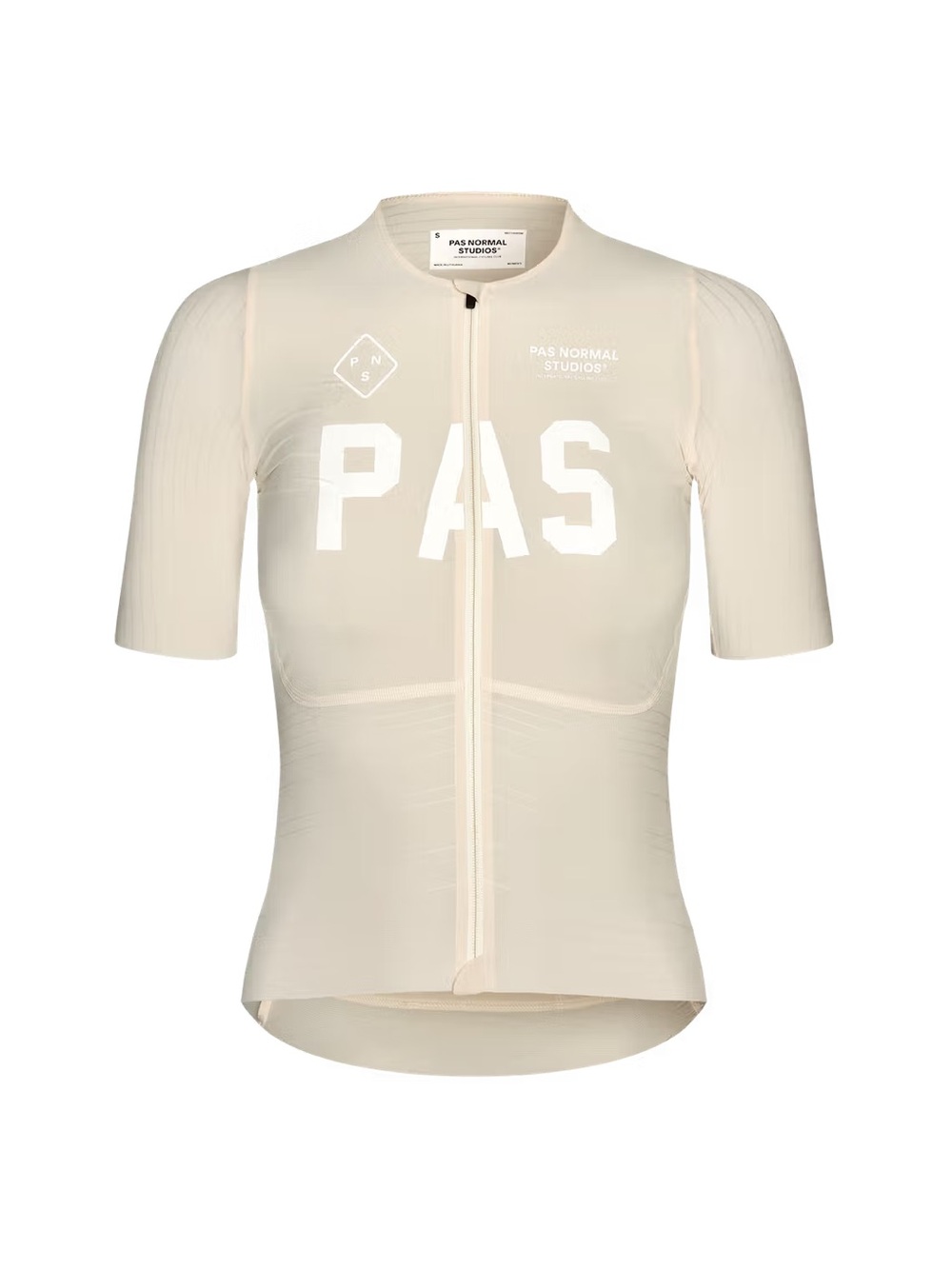 PAS Normal Studios Women's Cream Cycling Jersey with Front Zip
